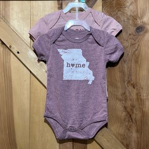 NWT Home Free 2PK infant creepers 6/9 months Missouri the Show me state